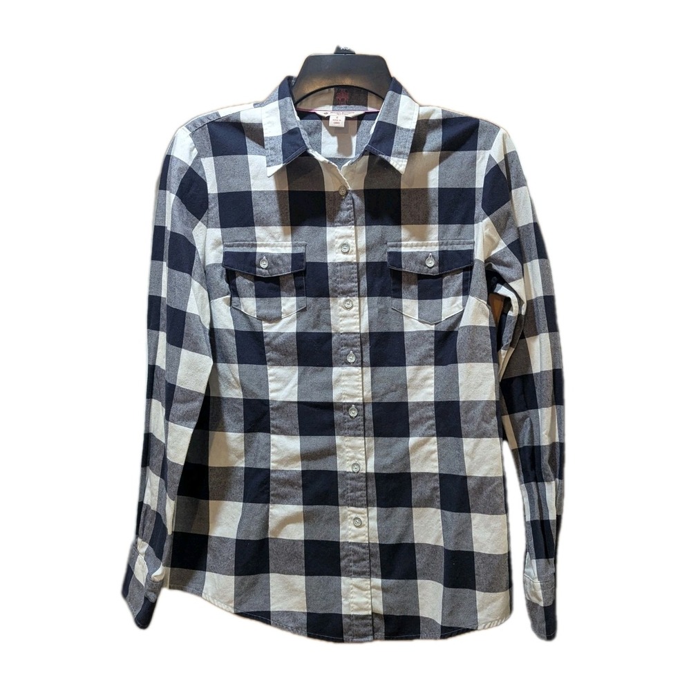 Brooks Brothers Black & White Plaid Checked Casual Button Down Shirt‎ Womens 6